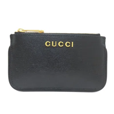 Pre-owned Gucci Black Leather Coin Purse/coin Case ()