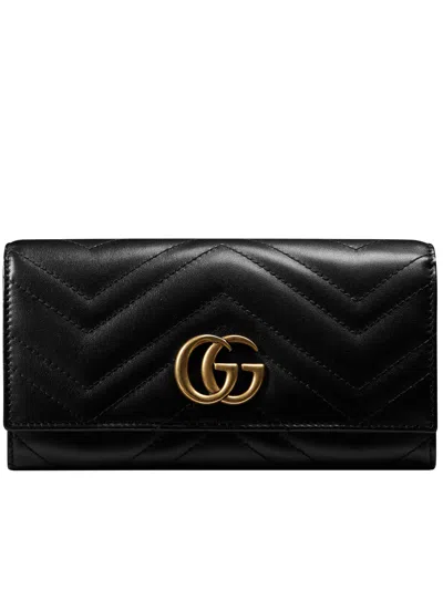 Gucci Black Leather Continental Wallet