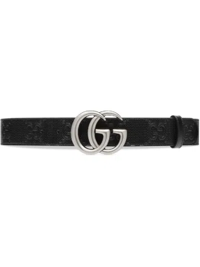 Gucci Black Leather Designer Belt For Men