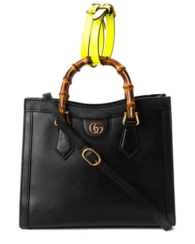 Gucci Black Leather Diana Bamboo Tote (authentic Pre-loved)