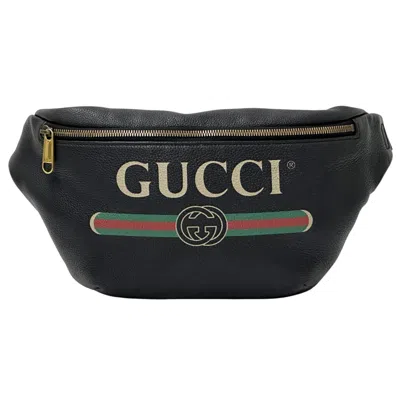 Pre-owned Gucci Black Leather Fanny Pack Sling Bag ()