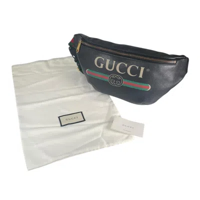Pre-owned Gucci Black Leather Fanny Pack Sling Bag ()