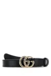Gucci Black Leather Gg Belt