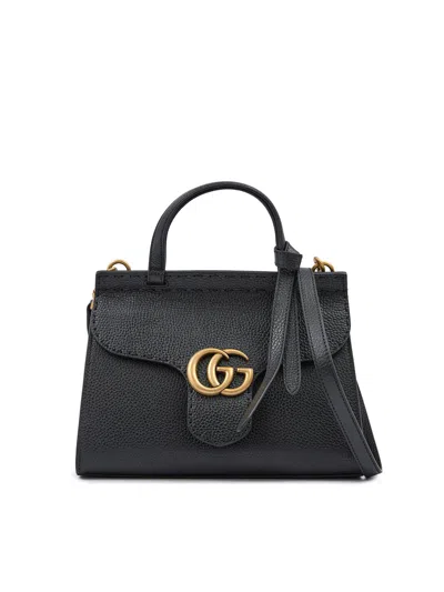 Gucci Black Leather Gg Marmont Handbag