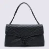Gucci Black Leather Gg Marmont Maxi Shuolder Bag In Black
