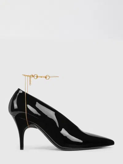 Gucci Musa Vernic Patent Leather Anklet Pumps In Animal Print