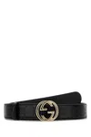 Gucci Black Leather  Blondie Belt