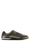 Gucci Leather Shift Sneakers Low Top Rubber Sole In Green