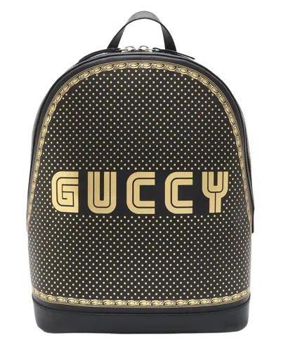 Pre-owned Gucci Black Leather Guccy Backpack (authentic Pre-loved)