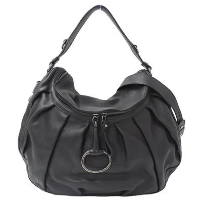 Pre-owned Gucci Black Leather Handbag Shoulder Bag ()