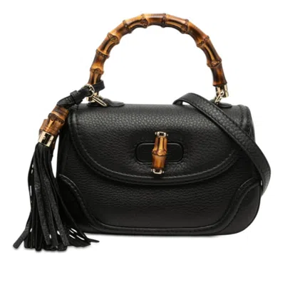 Pre-owned Gucci Black Leather Handbag Shoulder Bag ()