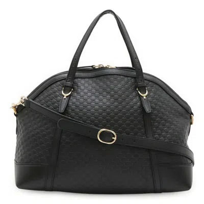 Pre-owned Gucci Black Leather Handbag Shoulder Bag Tote Bag ()