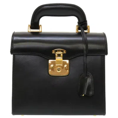 Pre-owned Gucci Black Leather Handbag Vanity Bag ()