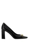 Gucci Signora Pumps Block Heel Gold Tone Hardware In Black