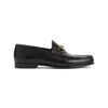 Gucci Horsebit Almond-toe Loafers In Black