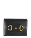 Gucci Black Leather Horsebit 1955 Card Case Wallet (authentic Pre-loved) In Black