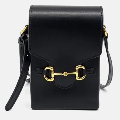 Pre-owned Gucci Black Leather Horsebit 1955 Mini Bag