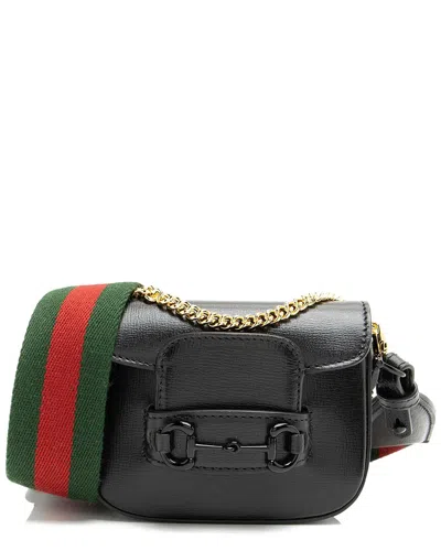 Gucci Black Leather Horsebit 1955 Super Mini Shoulder Bag (authentic Pre-loved)