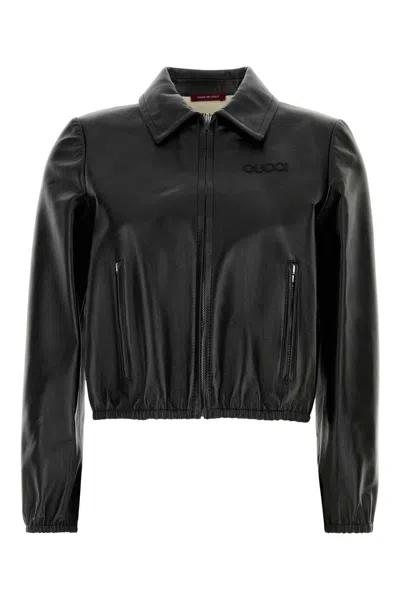 GUCCI BLACK LEATHER JACKET
