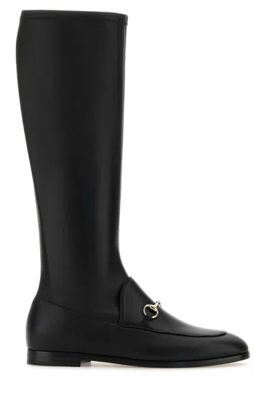 Gucci Ankle Boots With Flat Sole And Gold-tone Hardware In Black