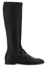 Gucci Leather Knee-high Boots Metal Hardware In Black