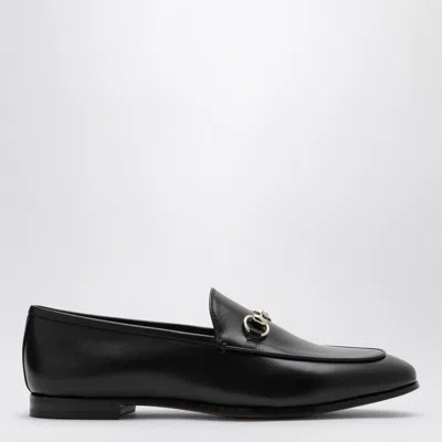 Gucci Women Black Calf Leather Moc Stitching Signature Horsebit Detail Almond Toe Slip-on Style Bran