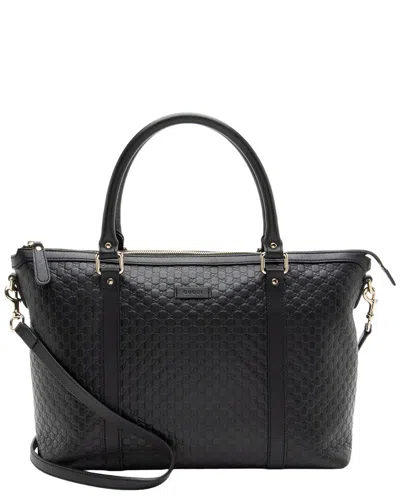 Gucci Black Leather Joy Medium Zip Tote (authentic Pre-loved) In Pink