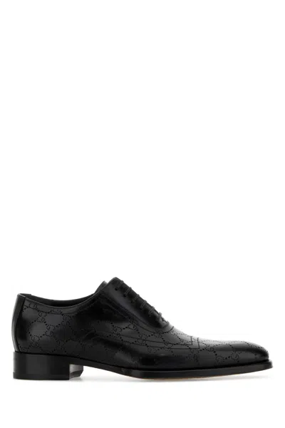 Gucci Black Leather Lace-up Shoes