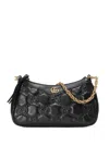 Gucci Black Leather Lion Gg Handbag In Black