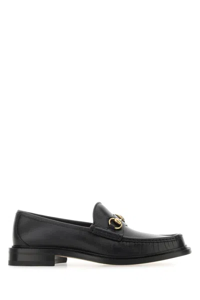 GUCCI BLACK LEATHER LOAFERS