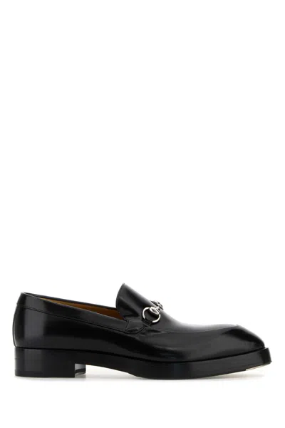 Gucci Black Chunky Loafers With Horsebit Detail In Leather Man