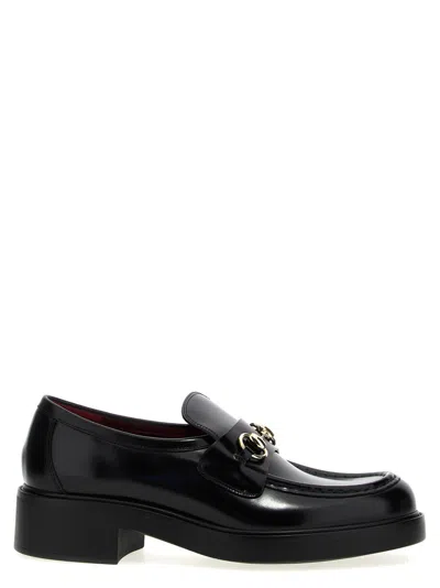 Gucci Black Leather Slip-On Loafers with Signature Logo Gucci Black Guccissima Leather Slip on Loafers Size 42.5  main image 2