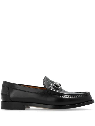 Gucci Black Chunky Loafers With Horsebit Detail In Leather Man