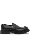 Gucci Leather Loafers With Round Toe And Rubber Sole In Black