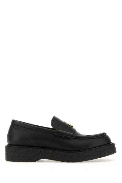 Gucci Black Leather Loafers In Blackblack
