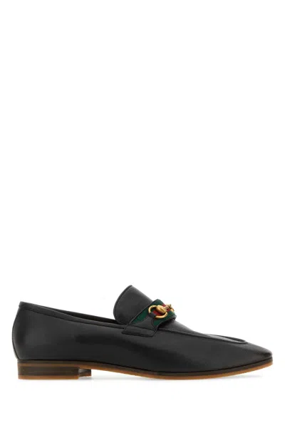 Gucci Black Leather Loafers In Blk