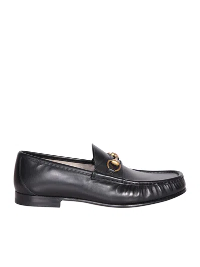 Gucci Black Leather Loafers In Nero