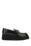 Gucci Leather Loafers With Platform Sole And Gold-tone Hardware In Nero