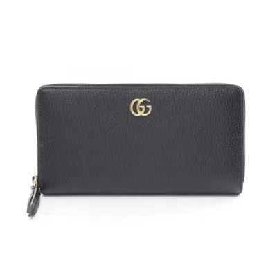 Pre-owned Gucci Black Leather Long Wallet (bi-fold) ()