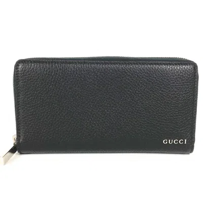 Pre-owned Gucci Black Leather Long Wallet (bi-fold) ()