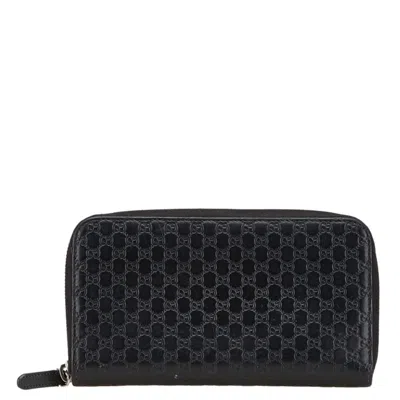 Pre-owned Gucci Black Leather Long Wallet (bi-fold) ()