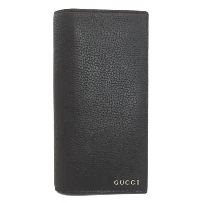 Pre-owned Gucci Black Leather Long Wallet (bi-fold) ()