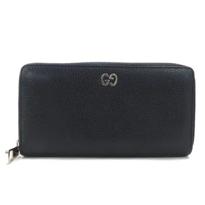 Pre-owned Gucci Black Leather Long Wallet (bi-fold) ()