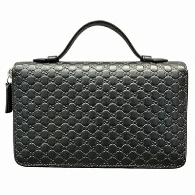 Pre-owned Gucci Black Leather Long Wallet (bi-fold) ()