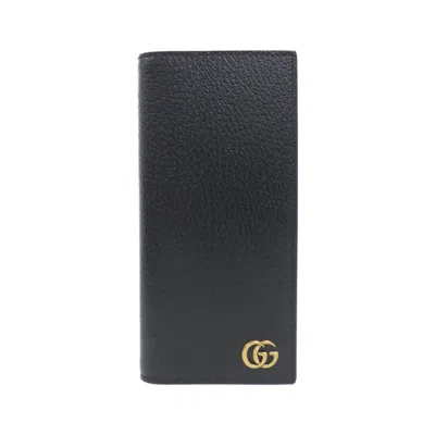 Pre-owned Gucci Black Leather Long Wallet (bi-fold) ()