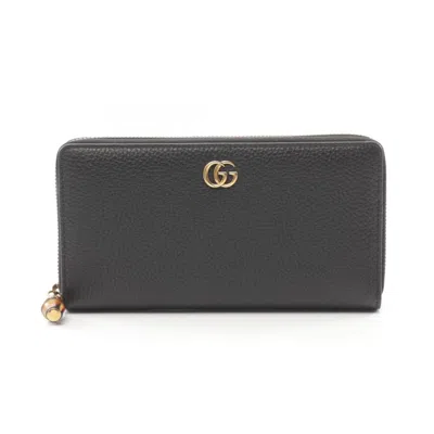 Pre-owned Gucci Black Leather Long Wallet (bi-fold) ()