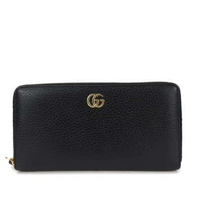 Pre-owned Gucci Black Leather Long Wallet (bi-fold) ()