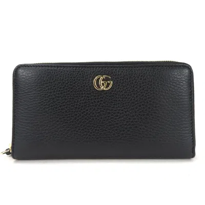 Pre-owned Gucci Black Leather Long Wallet (bi-fold) ()
