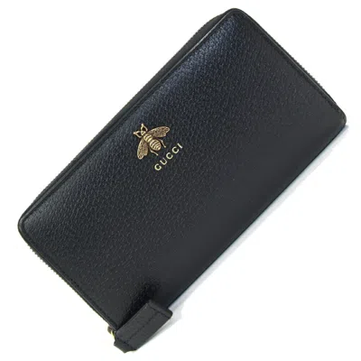 Pre-owned Gucci Black Leather Long Wallet (bi-fold) ()