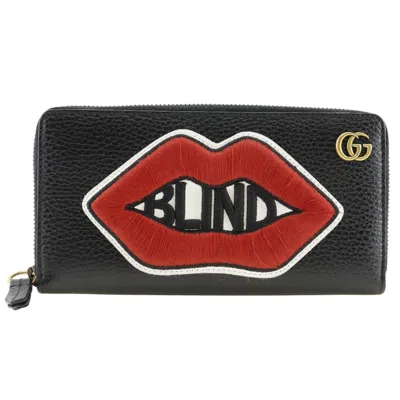 Pre-owned Gucci Black Leather Long Wallet (bi-fold) ()
